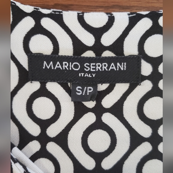 SOLD! Mario Serrani Sheath Dress Black & White Sz Small - Picture 2 of 5